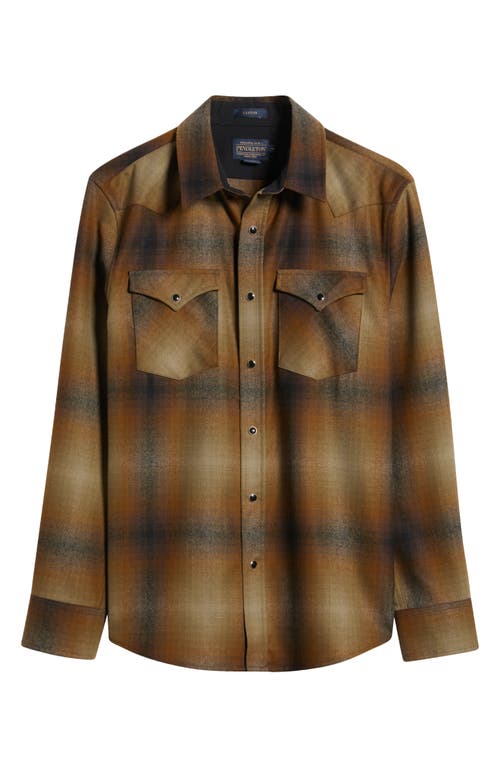 PENDLETON PENDLETON CANYON PLAID LINED WOOL SNAP-UP SHIRT 