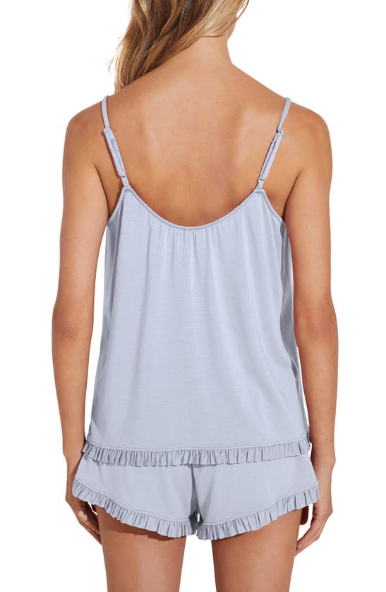 Shop Eberjey Gisele Ruffle Trim Short Pajamas In Ice Blue