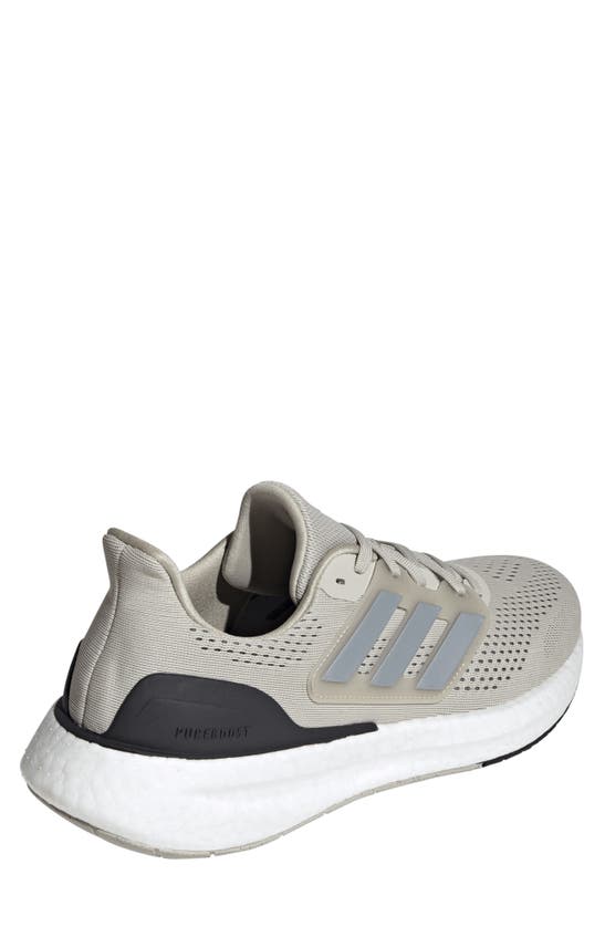 Shop Adidas Originals Pureboost 23 Running Shoe In Putty/ Silver Met./ Black