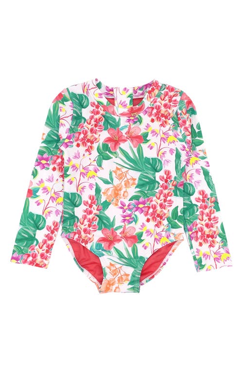 Feather 4 Arrow Wave Crasher Long Sleeve Rashguard Swimsuit at Nordstrom