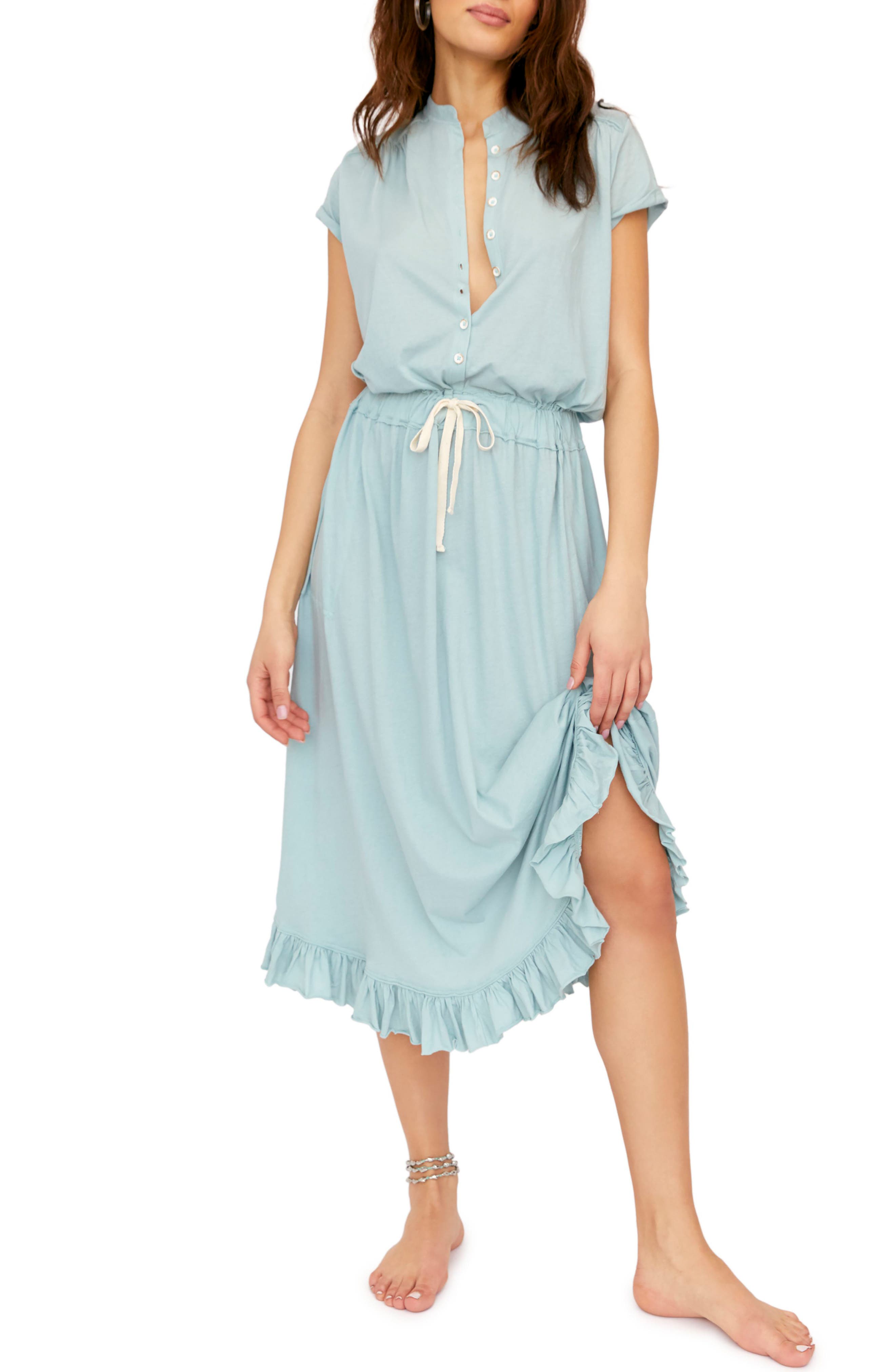 Free People Ludrow Midi Dress, Blue