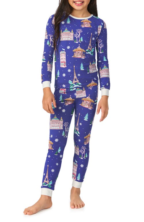 BEDHEAD PAJAMAS BEDHEAD PAJAMAS KIDS' FESTIVE PRINT FITTED TWO-PIECE PAJAMAS 