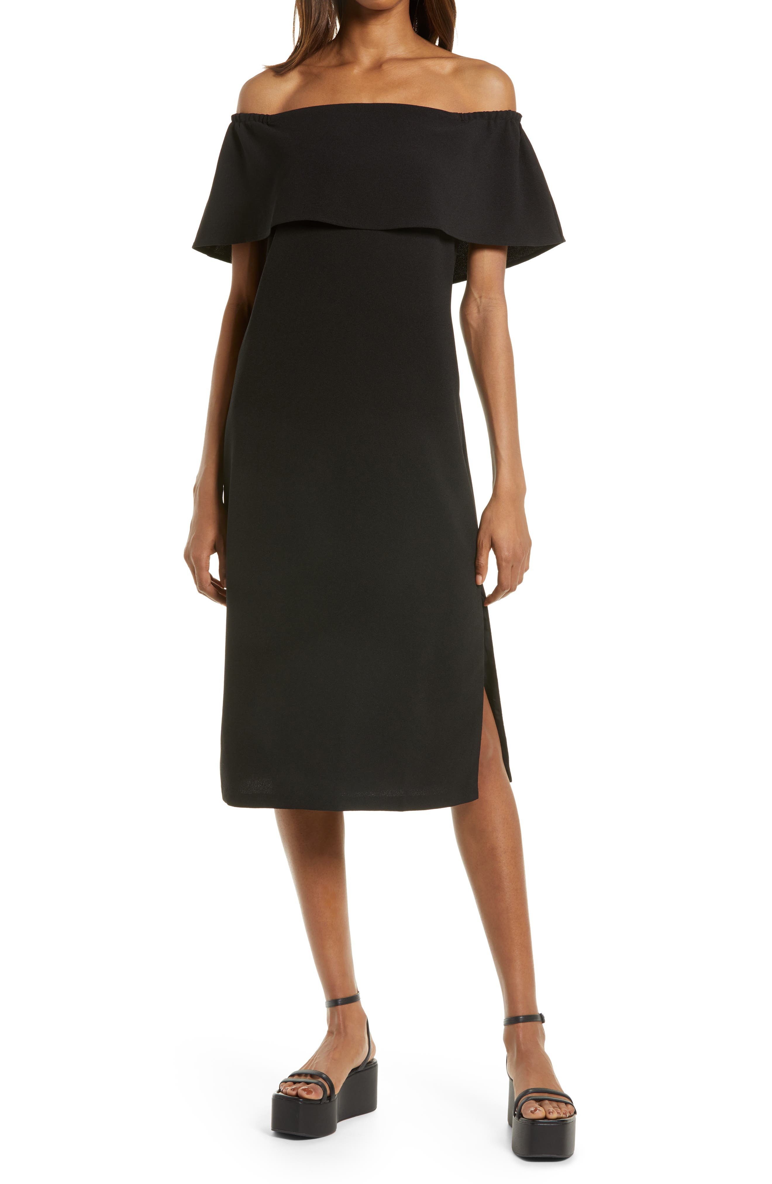 charles henry off shoulder dress