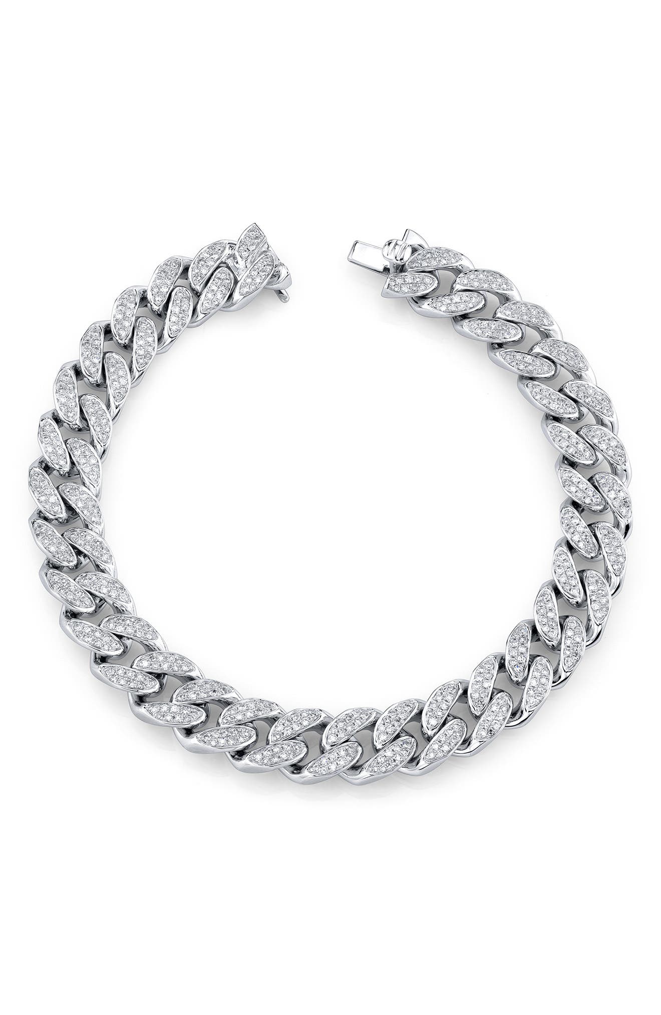SHAY Pave Diamond Link Bracelet in White Gold at Nordstrom, Size 7.75 Us