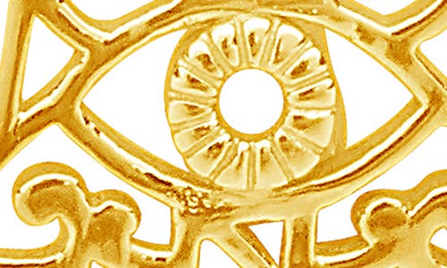 Sterling Forever Sterling Silver Filigree Hamsa Hand Pendant Necklace In Gold