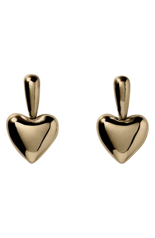 Annika Inez Voluptuous Heart Drop Earrings in Gold 