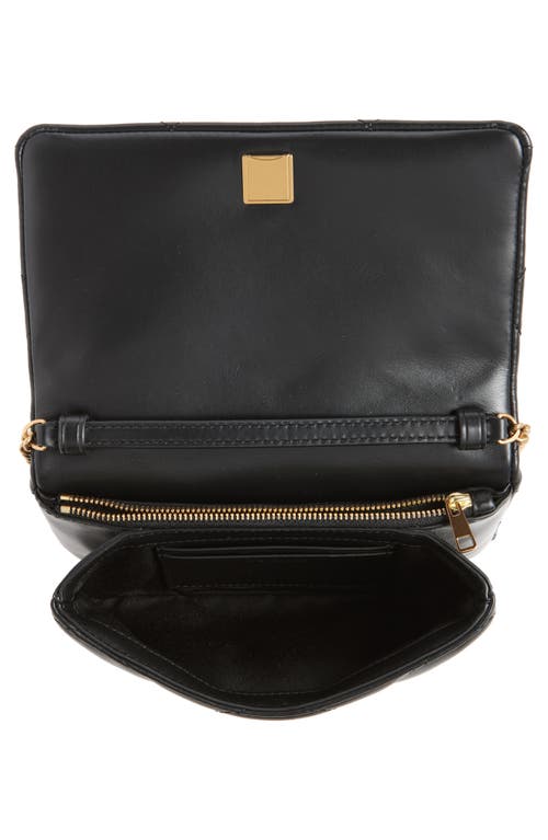 Tory Burch Kira Diamond Quilted Leather Wallet On A Chain In Black