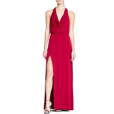 Halston Heritage Cowl Neck Gown, Red