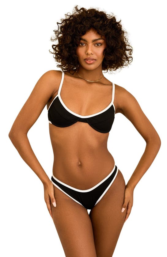 Shop Dippin Daisys Venice Cheeky Bikini Bottom In Black Rib