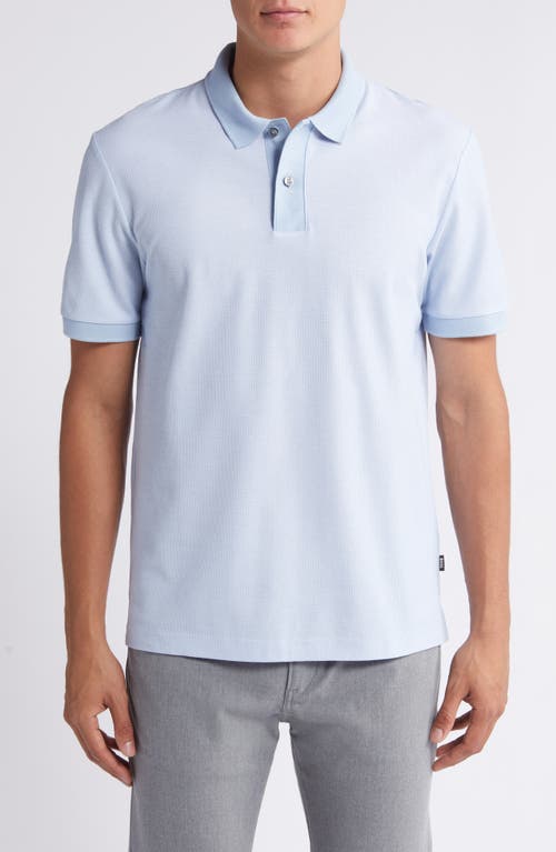 BOSS Phillipson Slim Fit Cotton Polo Light Blue at Nordstrom,