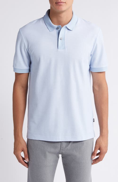 Hugo Boss Boss Phillipson Slim Fit Cotton Polo In Light Blue