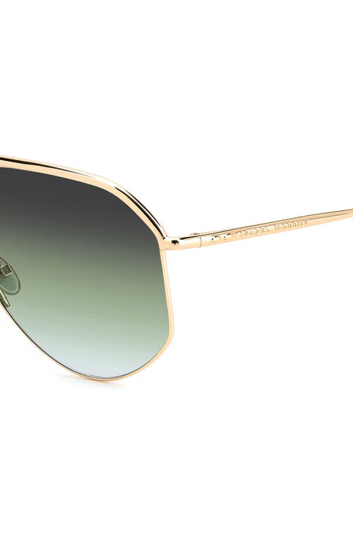 Isabel Marant Wild Metal 64mm Gradient Oversize Aviator Sunglasses In Rose Gold/gray Green