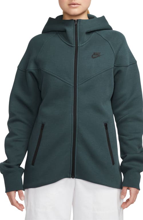 Shop Nike Sportswear Tech Fleece Windrunner Zip Hoodie In Deep Jungle/black