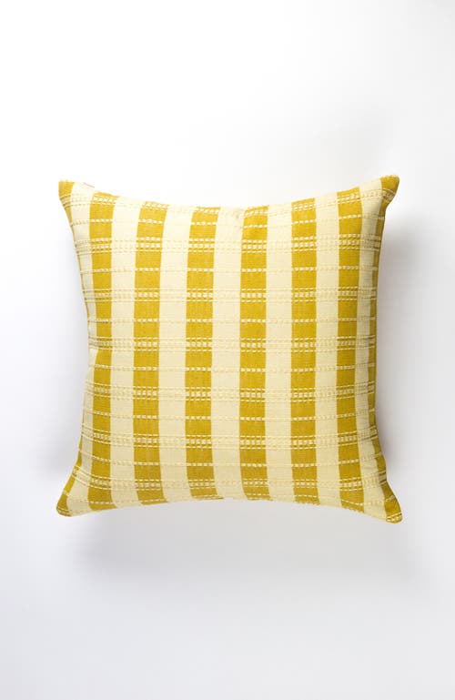 ARCHIVE NEW YORK ARCHIVE NEW YORK SANTIAGO GRID BOLD STRIPE HANDWOVEN COTTON SQUARE THROW PILLOW 