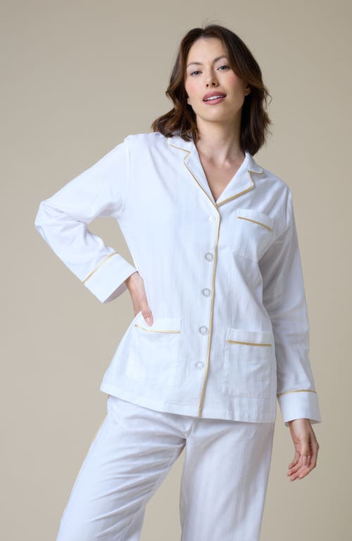 Kip. Kip Premium Cotton Pajama Set In Lily White