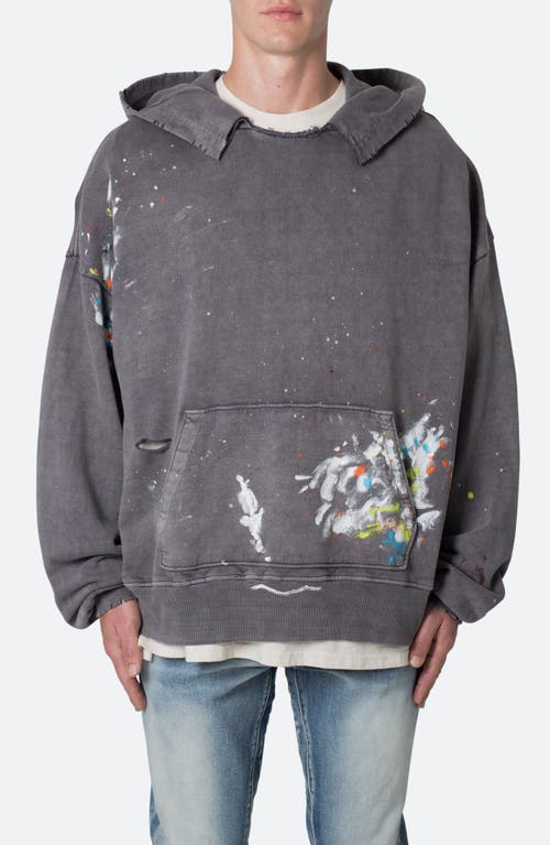 mnml Destroyed Painter Hoodie Charcoal Grey at Nordstrom,
