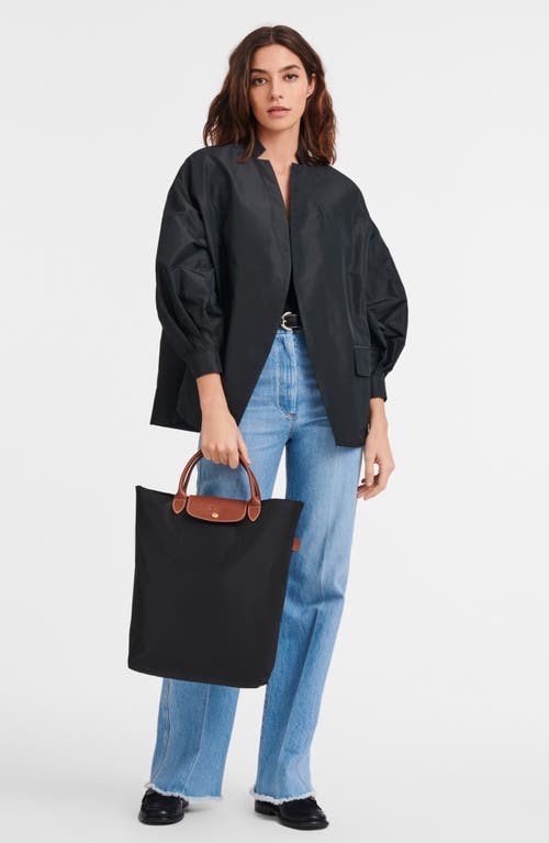 Longchamp Medium Cabas Replay Recycled Canvas Tote In Black