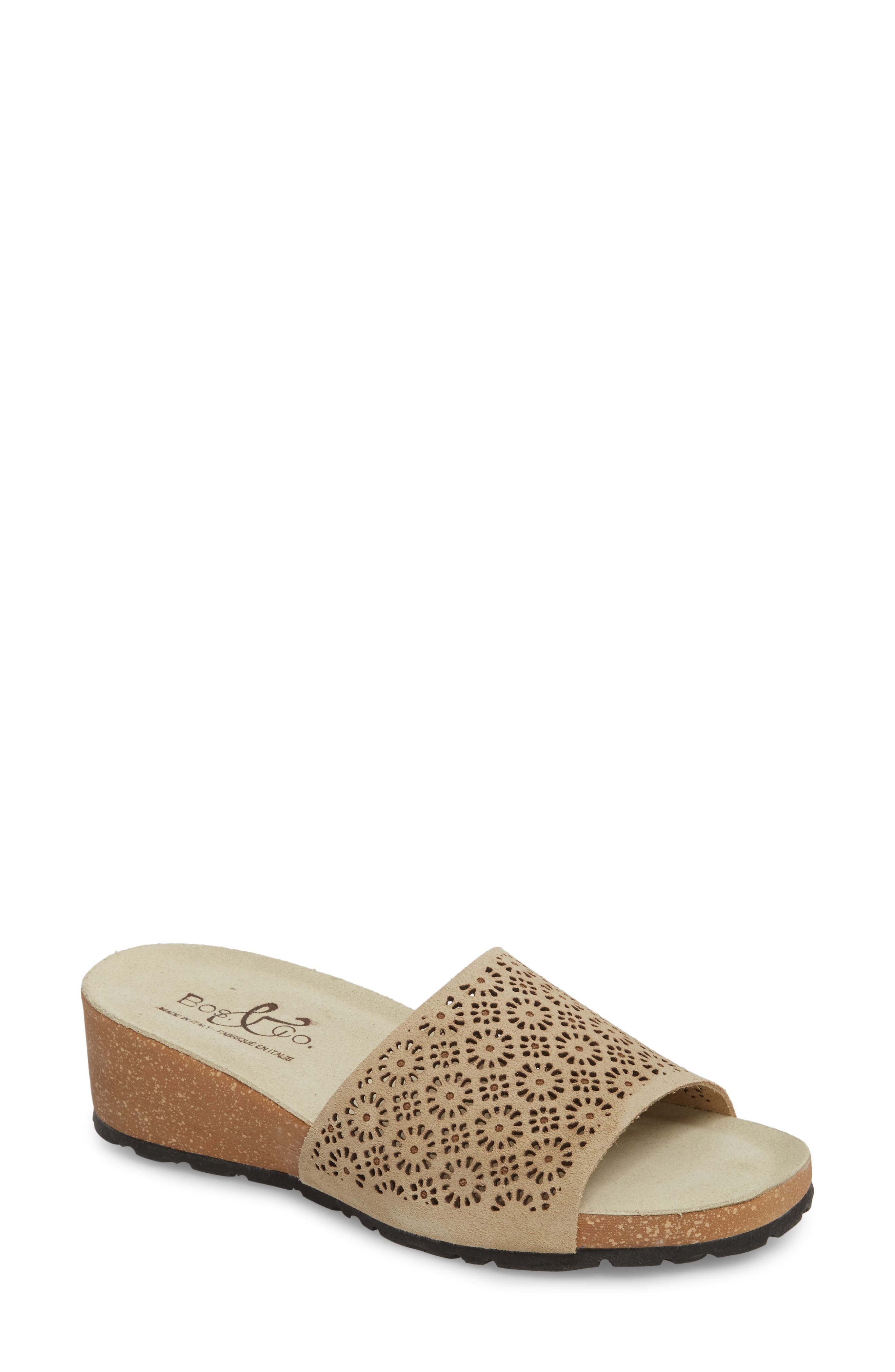 Bos. & Co. Loa Wedge Slide Sandal - Beige