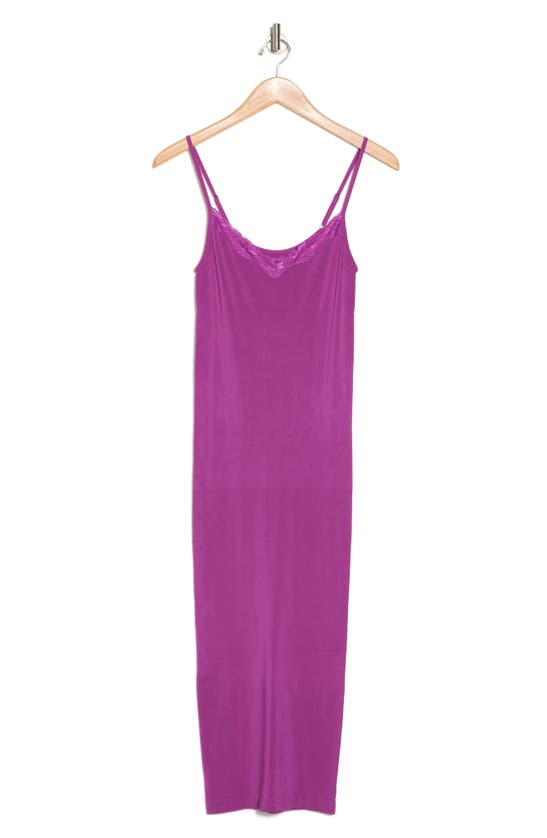 Shop Wishlist Lace Trim Maxi Slipdress In Purple Wine