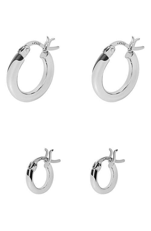 Argento Vivo Sterling Silver Set of 2 Hoop Earrings