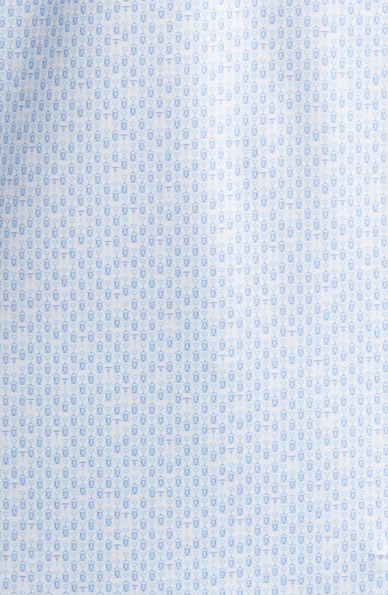 Shop Peter Millar Corkscrew Print Performance Golf Polo In Blue/ White