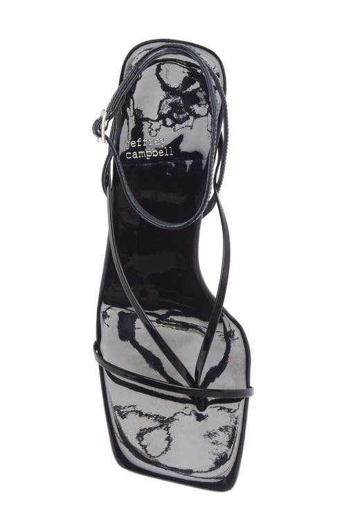 Shop Jeffrey Campbell Fluxx Sandal In Navy Patent