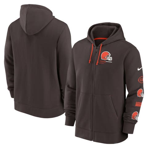 Men's Pro Standard Brown Cleveland Browns 4-Hit Full-Zip Hoodie