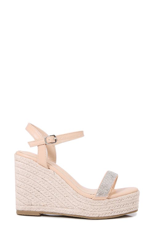 BERNESS BERNESS JACINTA RHINESTONE EPSADRILLE WEDGE PLATFORM SANDAL 