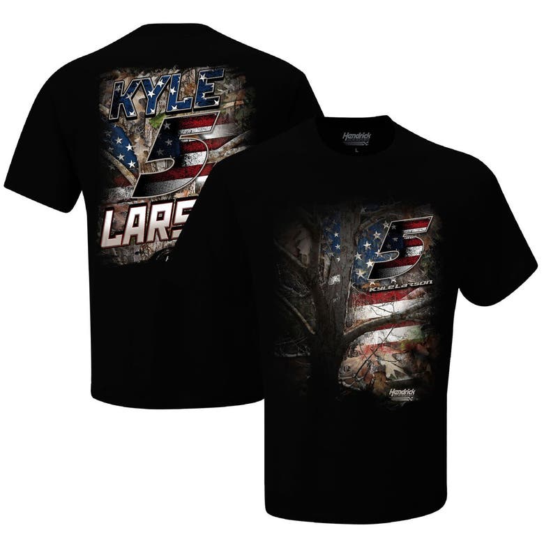 Hendrick Motorsports Team Collection Black Kyle Larson Patriotic Camouflage T-shirt