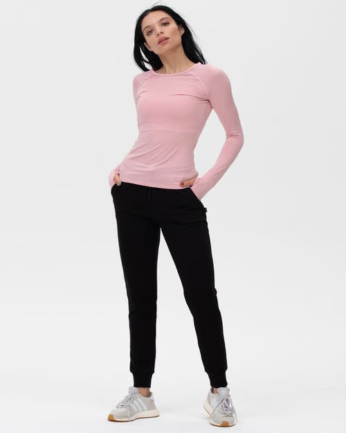 Rebody Active Citizen Compression Long Sleeve Top In Mauve Pink
