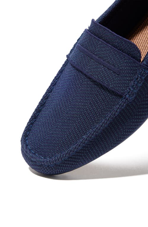 Shop Rothys Rothy's The Driving Loafer In Navy Herringbone