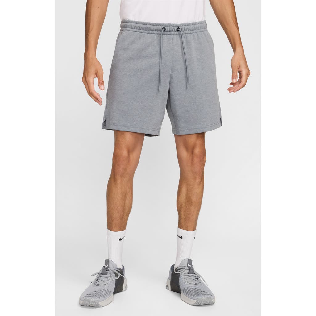 Nike Men's Primary Fleece 7" Dri-fit Uv Unlined Performance Shorts In Cool Grey/heather