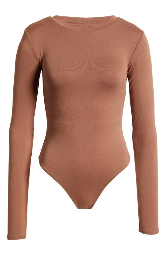 Shop Afrm Carson Knit Bodysuit In Raw Umber