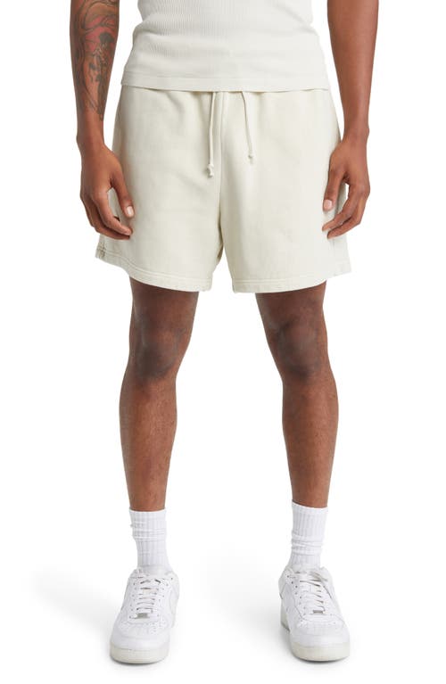 Core Organic Cotton Brushed Terry Sweat Shorts in Vintage Chalk