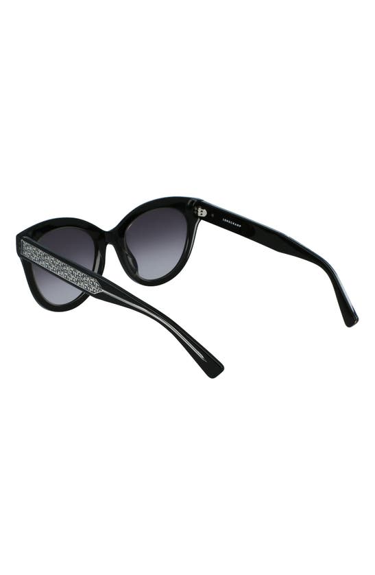 Shop Longchamp Lgp Monogram 54mm Cat Eye Sunglasses In Black