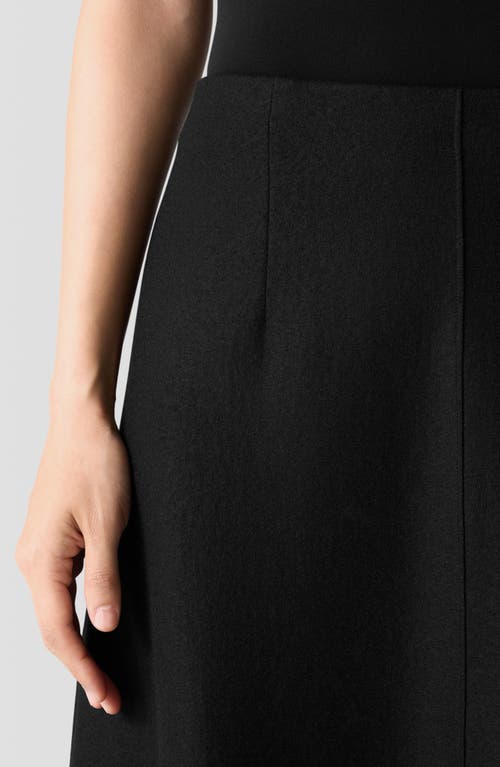 Shop Eileen Fisher Felted Wool Jersey A-line Skirt In Black