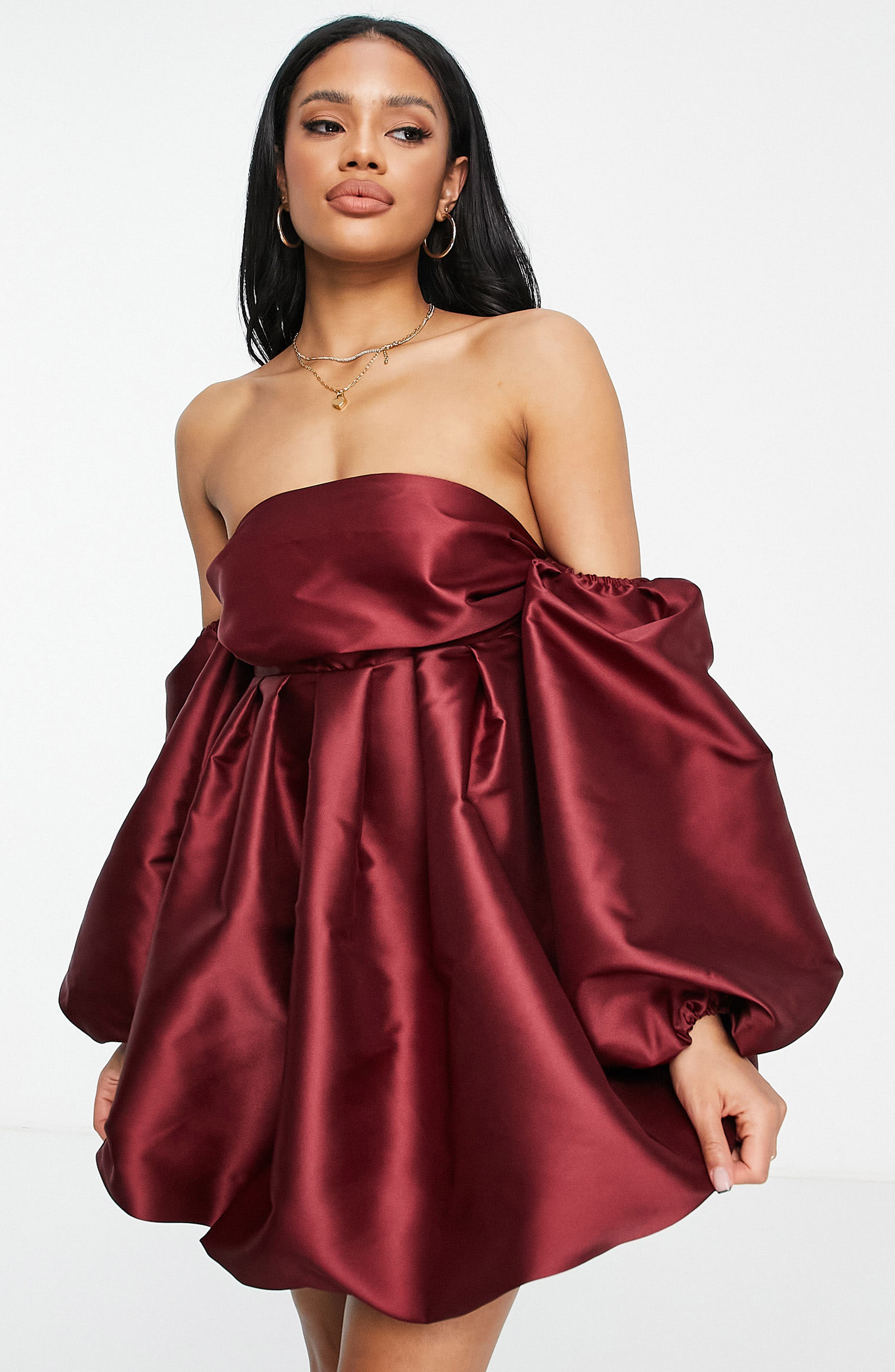 Long Sleeve Satin Minidress | Nordstrom