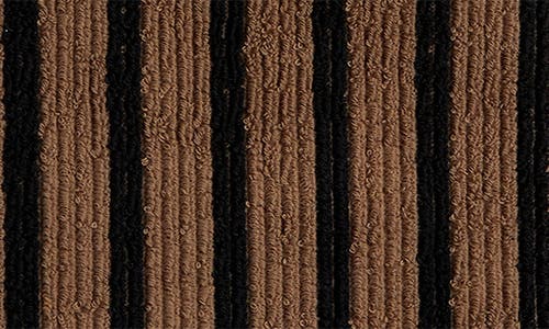 Parachute Resort Stripe Organic Cotton Towel In Camel With Soft Black