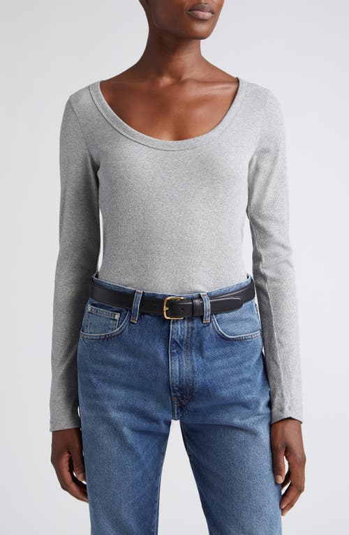 TOTEME Classic Long Sleeve Stretch Organic Cotton Rib Top at Nordstrom,