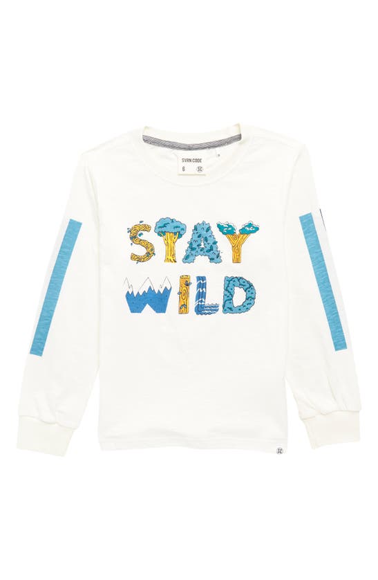 Sovereign Code Kids' Base 'stay Wild' T-shirt In Stay Wild/ Ecru
