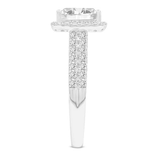 Luvmyjewelry Violeta 14k White Gold Princess Cut Lab Grown Diamond Halo Engagement Ring In 14k White Gold