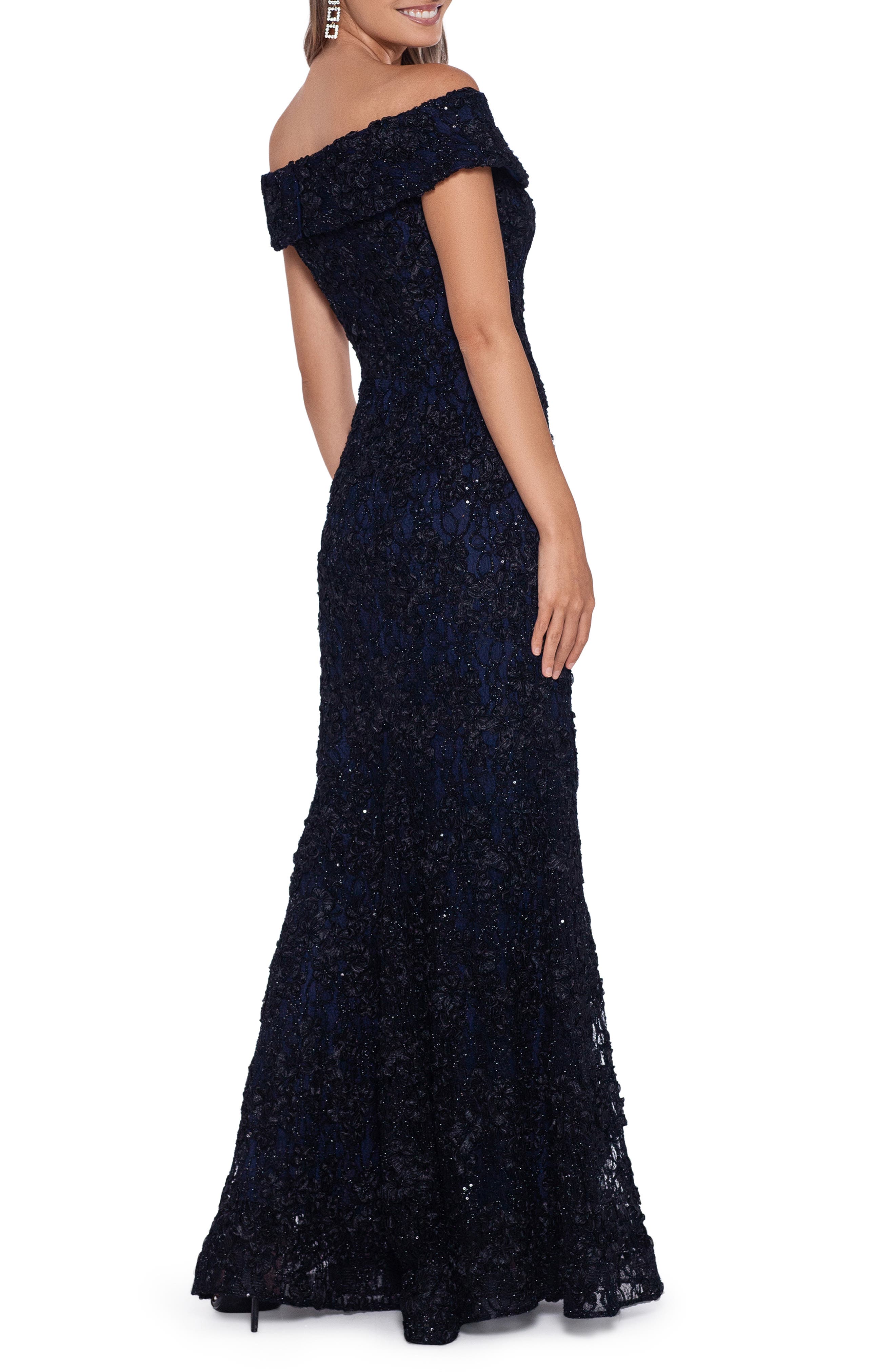 Xscape Off the Shoulder Sequin Lace Trumpet Gown Nordstrom