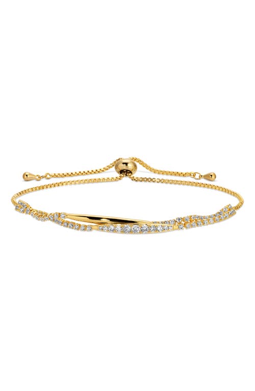 Eye Candy Los Angeles Sandy Set Of 3 Cubic Zirconia Slider Bracelets In Gold