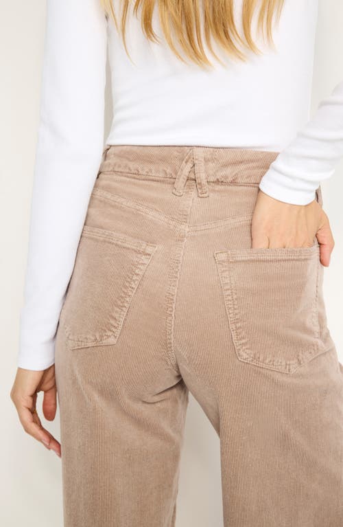 Shop Good American Skate Stretch Cotton Blend Corduroy Pants In Flax