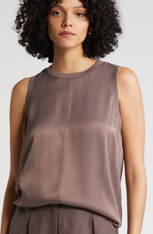 Shop Nordstrom Rib Trim Tank Top In Grey Plum