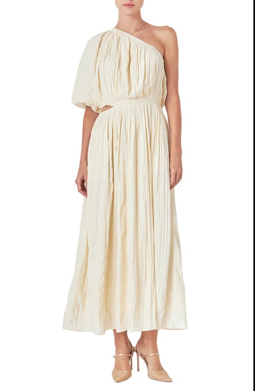 Endless Rose One-shoulder Cutout Maxi Dress In Cream