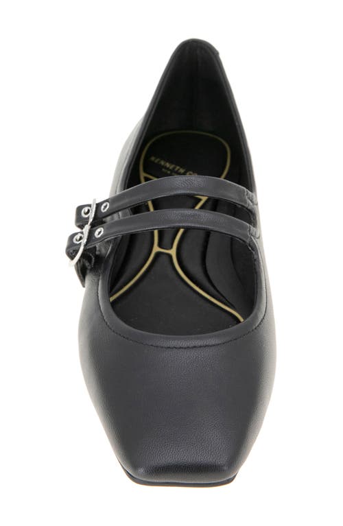 Kenneth Cole Jasmine Mary Jane Flat In Black Leather