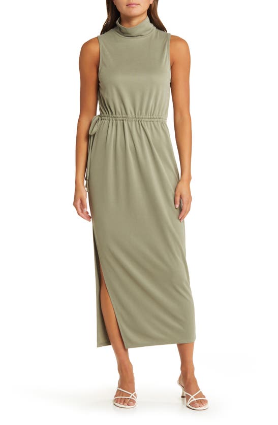 OPEN EDIT OPEN EDIT MOCK NECK SLEEVELESS KNIT DRESS