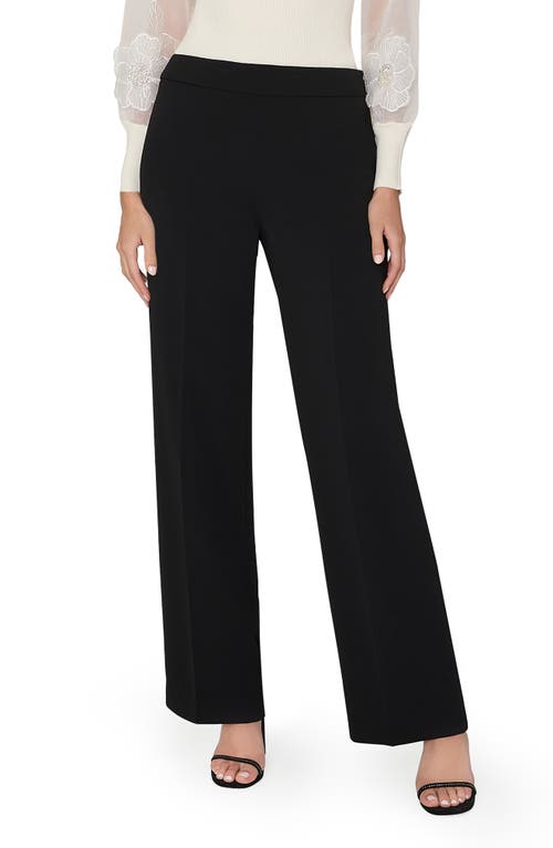 Milly Natia Crepe Straight Leg Pants In Black