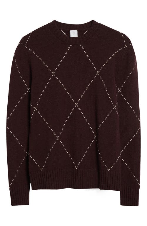 Eleventy Argyle Wool Crewneck Sweater In Barolo Sand